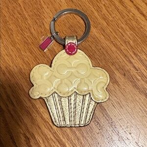 Coach Vintage Gold and Cream Cupcake Keychain/Bag Charm